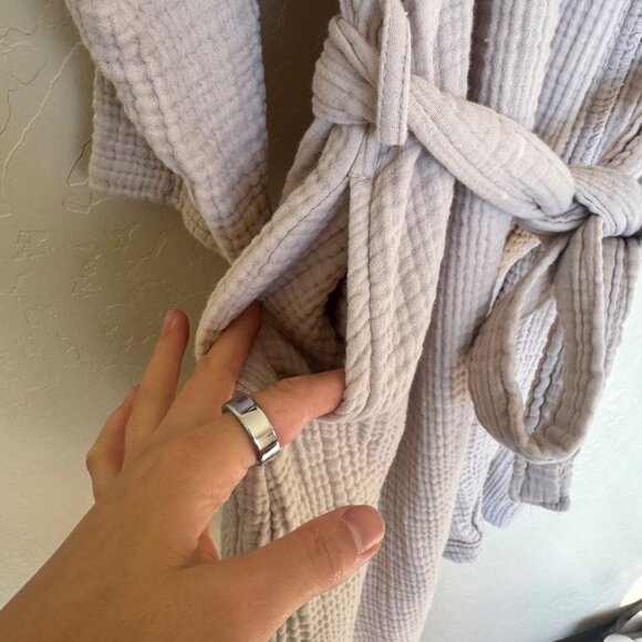 Parachute Cloud Cotton Robe Waffle Weave Size Medium Beige - Picture 4 of 9